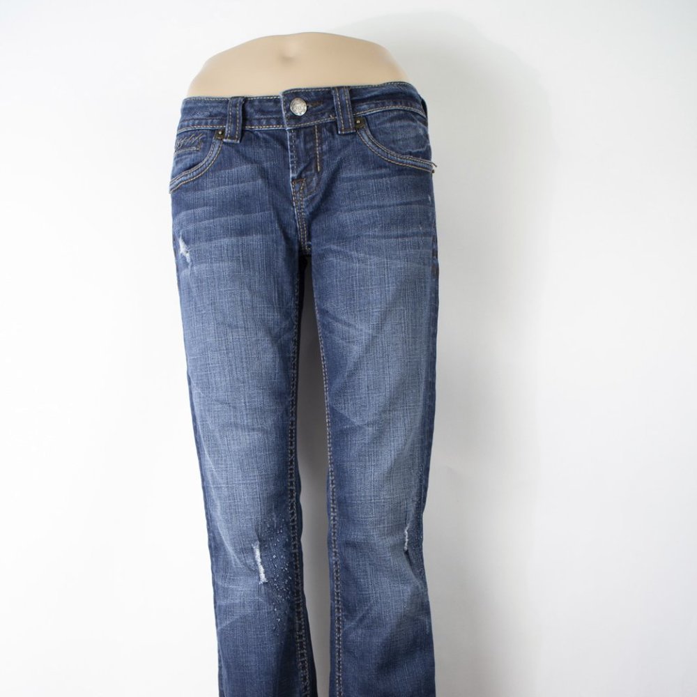 MEK Buckle Westminster Bootcut 28 (29 X 32) Women's Denim Jeans Dark Wash
